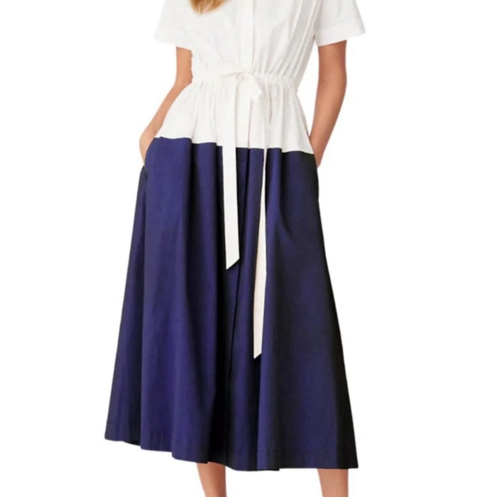 Shoshanna Amelie Navy & White/Cream Shirt Dress Like new size 4
